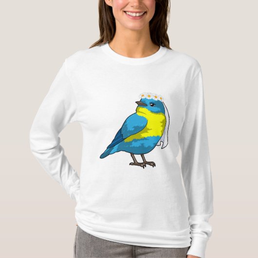 Vogel als Bride met de adem van bloemen T-shirt (Voorkant)