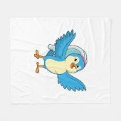 Vogel als Bride met Veil Fleece Deken (Voorkant (Horizontaal))