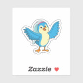 Vogel als Bride met Veil Sticker (Vel)