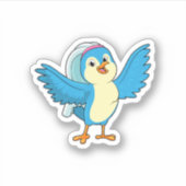 Vogel als Bride met Veil Sticker (Voorkant)