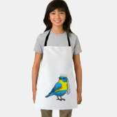 Vogel als bruid met bloemenkrans schort (Insitu)