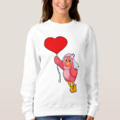 Vogel als bruid met sluier & hartballon trui (Voorkant)