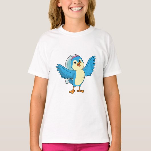 Vogel als bruid met sluier t-shirt (Voorkant)