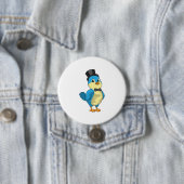 Vogel als Bruidegom met Lint Ronde Button 7,6 Cm (In situ)