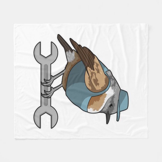 Vogel als Carftsman met Frans Fleece Deken (Voorkant (Horizontaal))