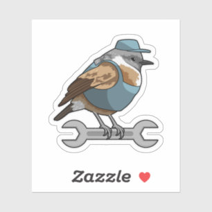 Vogel als Carftsman met Frans Sticker