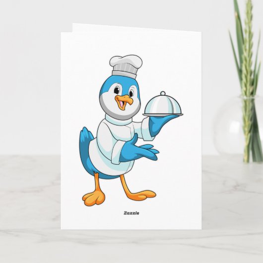 Vogel als Cook met Platter Kaart (Achterkant)