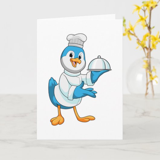 Vogel als Cook met Platter Kaart (Gele Bloem)