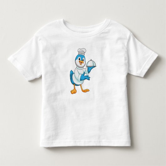 Vogel als Cook met Platter Kinder Shirts (Voorkant)
