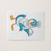 Vogel als Cook met Platter Legpuzzel (Horizontaal)