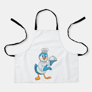 Vogel als Cook met Platter Schort