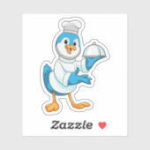 Vogel als Cook met Platter Sticker (Vel)