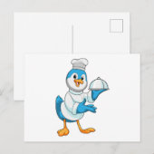 Vogel als kok met schaal briefkaart (Voorkant / Achterkant)