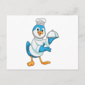 Vogel als kok met schaal briefkaart (Voorkant)