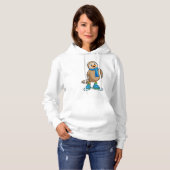 Vogel als Skier met Ski & Scarf Hoodie (Voorkant volledig)