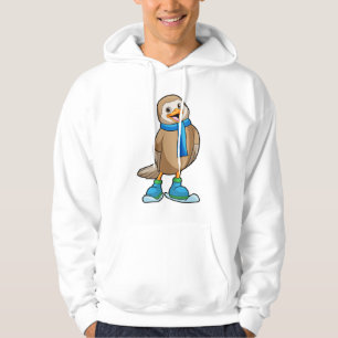 Vogel als Skier met Ski & Scarf Hoodie