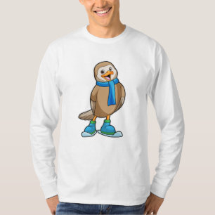 Vogel als Skier met Ski & Scarf T-shirt