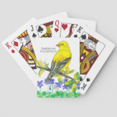Vogel Amerikaanse goudvink Paarse viooltjes Pokerkaarten (Achterkant)