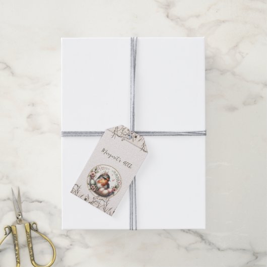 Vogel Aquarel Cadeaubijsluiter Cadeaulabel (Met Touw)