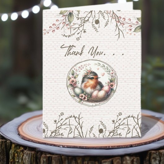Vogel Aquarel Vouw Dankkaart Bedankkaart