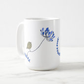Vogel auf Blume Koffiemok (Voorkant links)