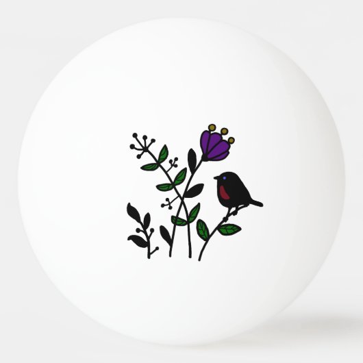 Vogel auf Wiese Pingpongbal (Voorkant)