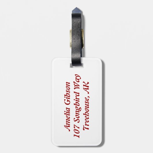 vogel bagagelabel (Achterkant verticaal)