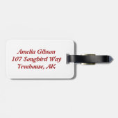 vogel bagagelabel (Achterkant horizontaal)