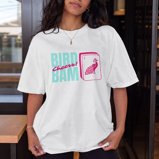 Vogel Bam Juicht Mahjong Feest T-shirt