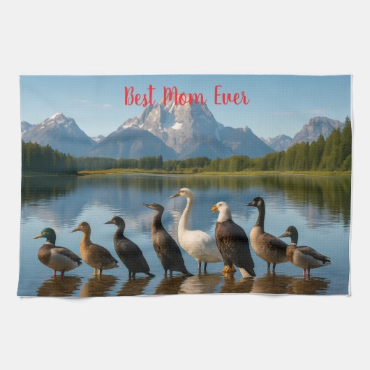 Vogel Beste Moeder Ooit Gepersonaliseerde Keuken H Theedoek (Horizontaal)