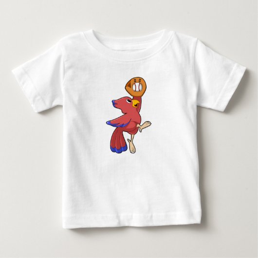 Vogel bij Honkbal met Honkbalhandschoen (Voorkant)