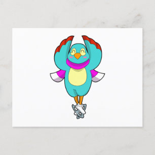 Vogel bij ijsschaatsen met ijsscheuren.PNG Briefkaart