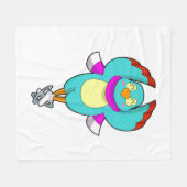 Vogel bij ijsschaatsen met ijsscheuren.PNG Fleece Deken (Voorkant (Horizontaal))