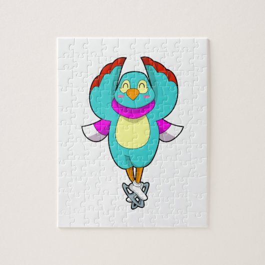 Vogel bij ijsschaatsen met ijsscheuren.PNG Legpuzzel (Verticaal)