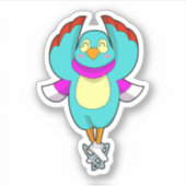 Vogel bij ijsschaatsen met ijsscheuren.PNG Sticker (Voorkant)