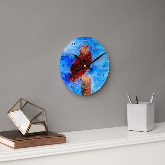 Vogel bij nachtbruine struik ronde klok (Kantoor)