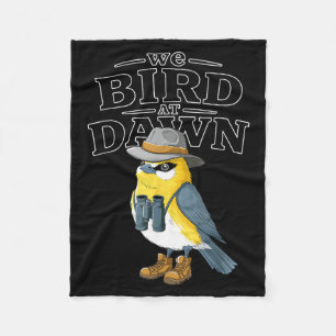 Vogel Bij Ochtend Grappige Vogel Kijkt Vogel Liefh Fleece Deken