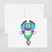 Vogel bij schaatsen met schaatsen.PNG Briefkaart (Voorkant / Achterkant)