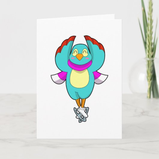 Vogel bij schaatsen met schaatsen.PNG Kaart (Voorkant)