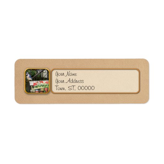 Vogel - Blauwe Gaai - Wachtend op de post Etiket (Voorkant)