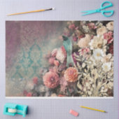 Vogel & bloem, gedemaskerde patchwork patronen dec tissuepapier (Craft)