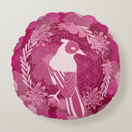 Vogel bloem van het leven rond kussen