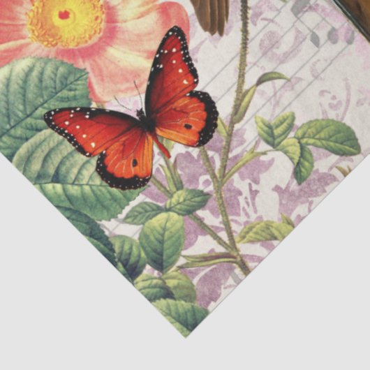  vogel, bloemen Butterflies Music, Ontkoppeling Tissuepapier (Detail)