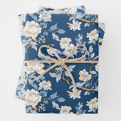 Vogel Bloemen Chinoiserie Blauw Wit Inpakpapier Vel (In situ)
