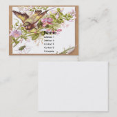 Vogel-, bloemen- en Victoriaans buskaart Visitekaartje (Voorkant / Achterkant)