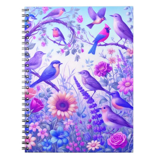 vogel bloemen notitieboek (Voorkant)