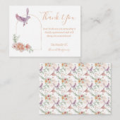 Vogel Bloemen Sympathie Dank u kaart Notitiekaartje (Voorkant / Achterkant)