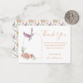 Vogel Bloemen Sympathie Dank u kaart Notitiekaartje (Voorkant / Achterkant in situ)