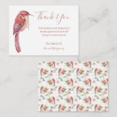 Vogel Bloemen Sympathie Dank u kaart Notitiekaartje (Voorkant / Achterkant)