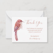 Vogel Bloemen Sympathie Dank u kaart Notitiekaartje (Voorkant)